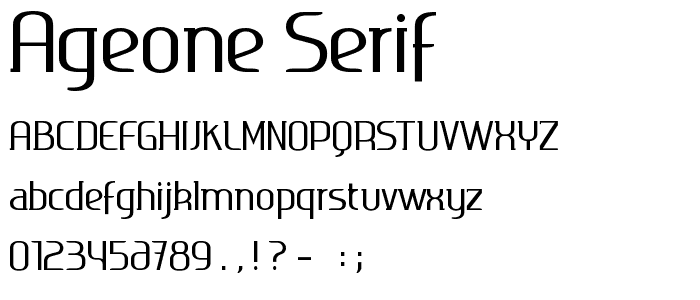 Ageone serif font